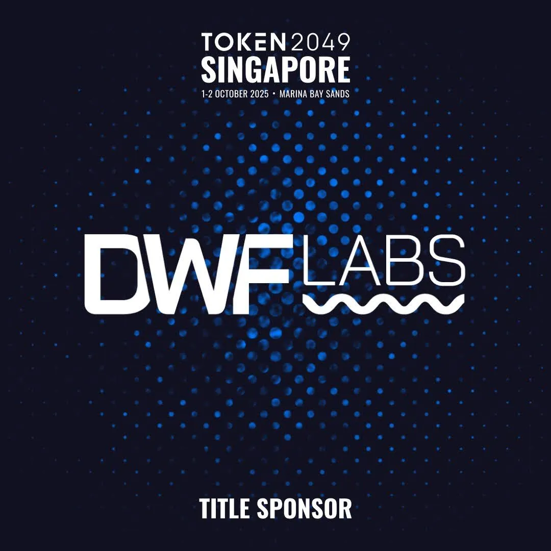 Banner featuring DWF Labs as a title sponsor of TOKEN2049 Singapore 2025