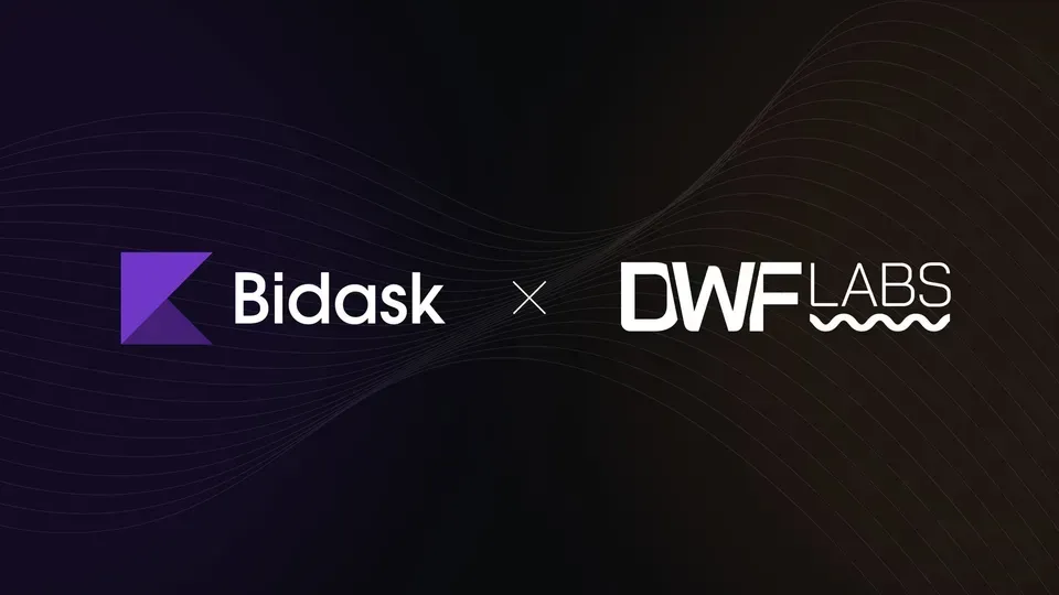 Bidask x DWF Labs partnership announcement banner