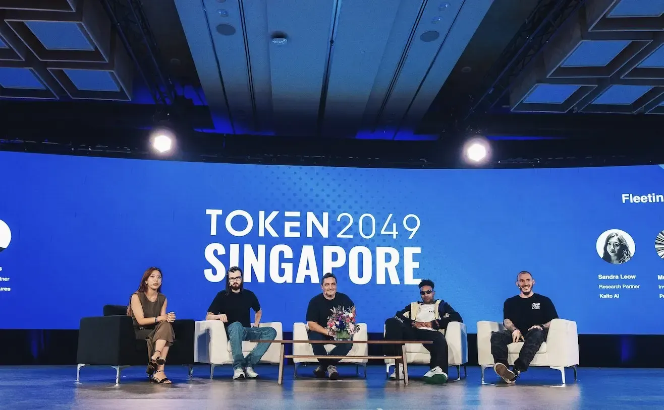 Andrei Grachev, Managing Partner of DWF Labs, on stage at TOKEN2049 Singapore during the panel ‘Memecoins: Fleeting Trend or Crypto Evolution?’
