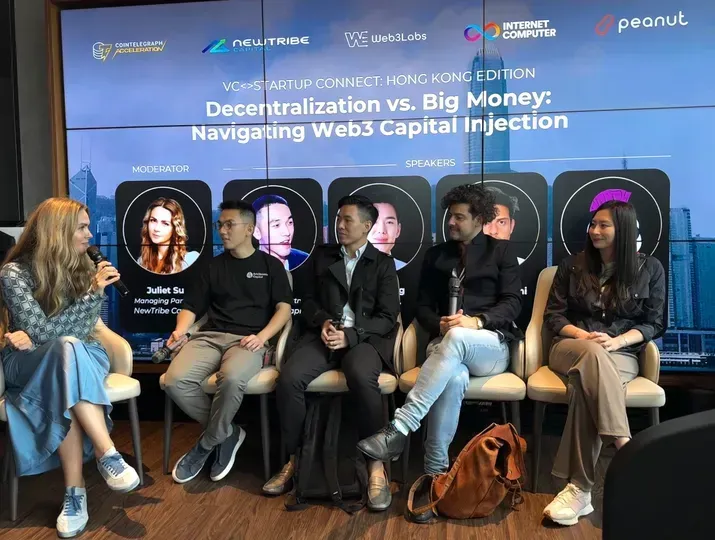 Fiona Ma, Investment and Research Lead at DWF Ventures, sharing during a panel discussion at VC - Startup Connect hosted by Cointelegraph Accelerator during Consensus Hong Kong.