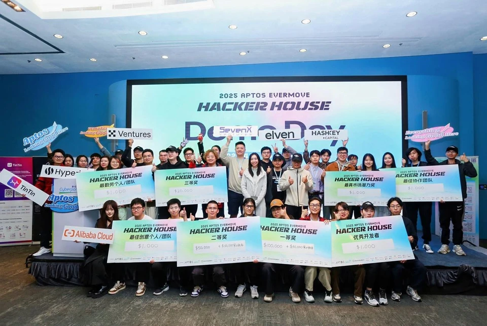 Participants of the 2025 Aptos EVERMOVE HackerHouse in Hong Kong