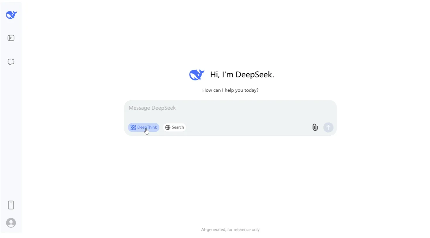 DeepSeek interface showcasing the ‘DeepThink’ option. Source: DeepSeek API Docs