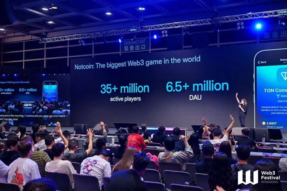Notcoin’s usage statistics, presented at the Web3 Festival in 2024. Source: Web3 Festival Hong Kong