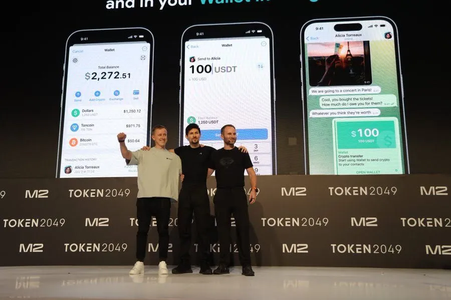 Telegram and TON team present integrated crypto wallet and USDT transfer feature at TOKEN2049