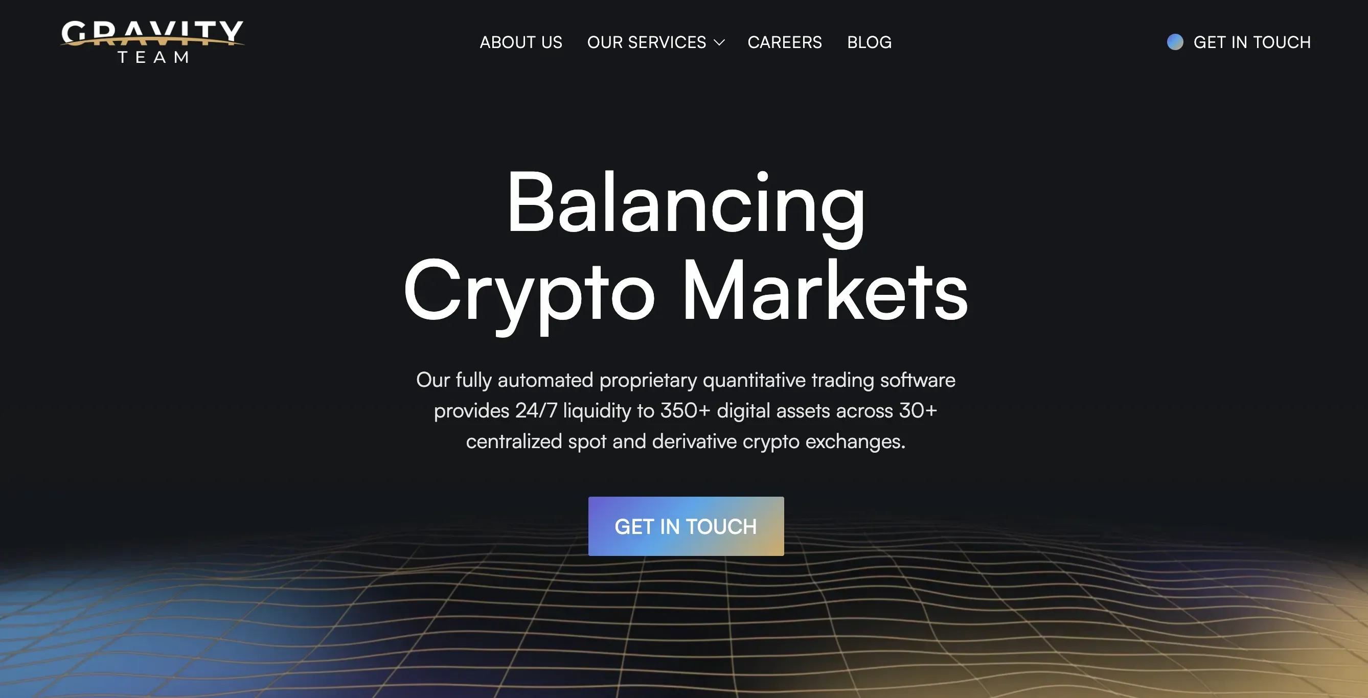 Gravity Team website homepage. Source: Gravity Team