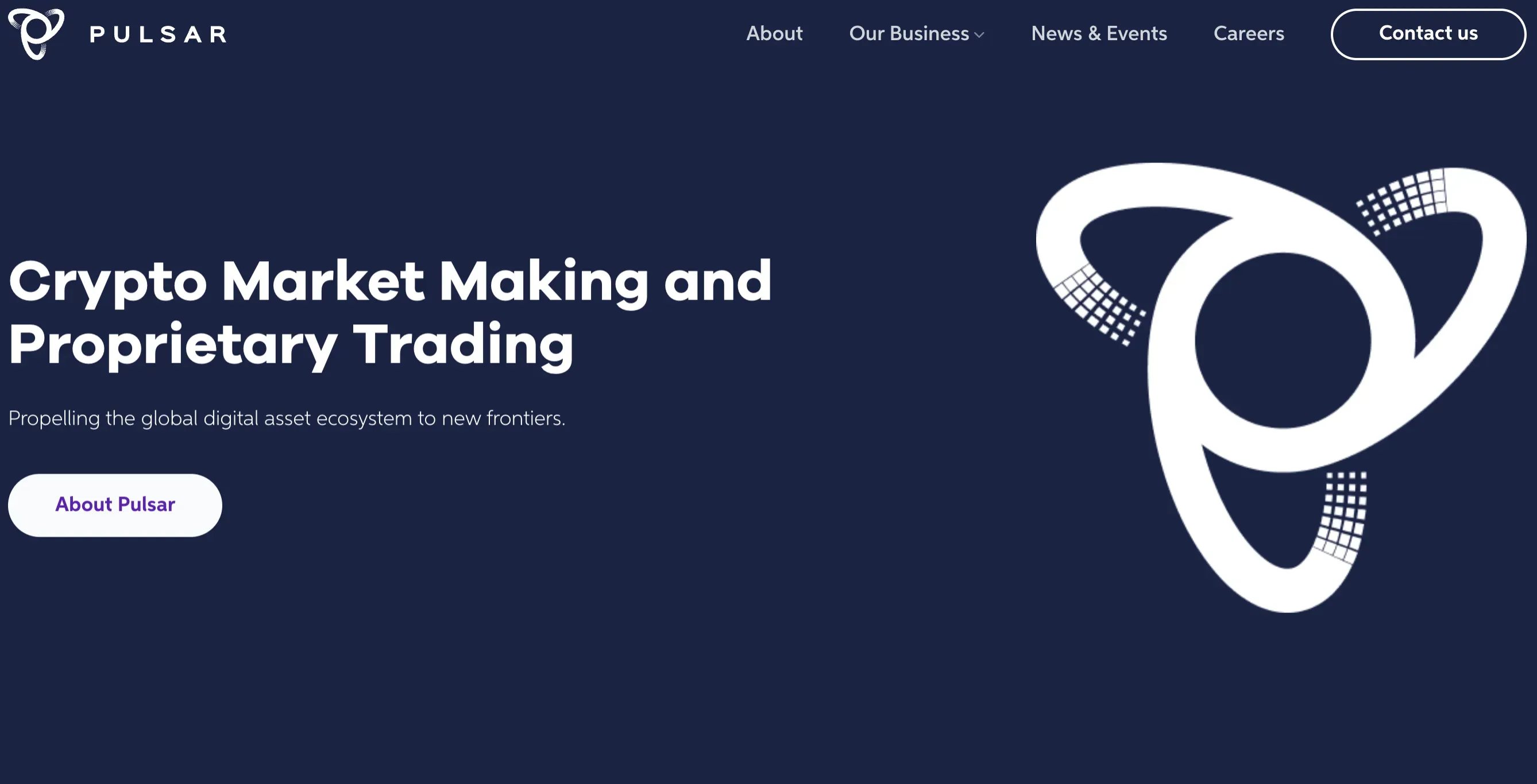 Pulsar Trading Cap website homepage. Source: Pulsar Trading Cap