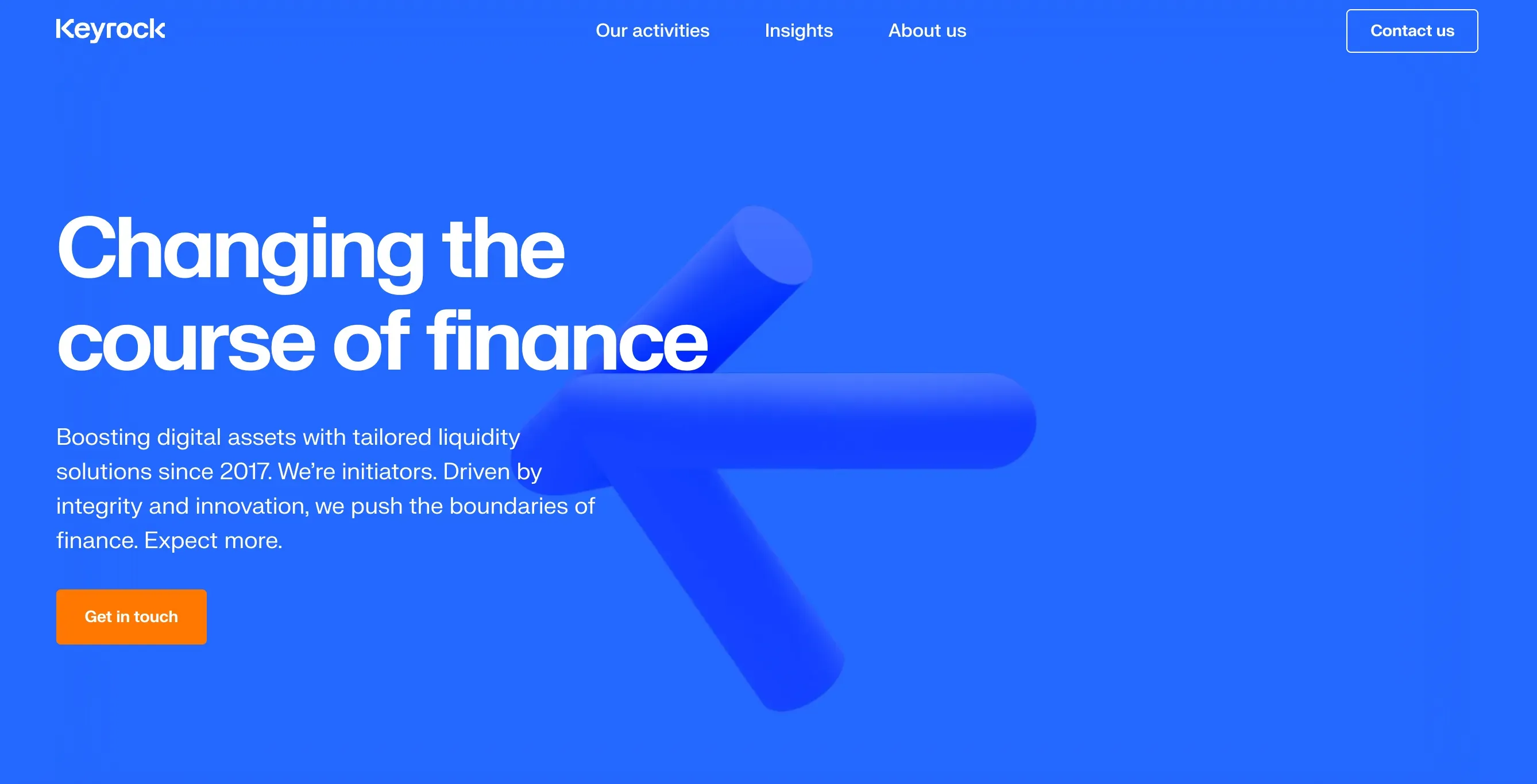 Keyrock website homepage. Source: Keyrock