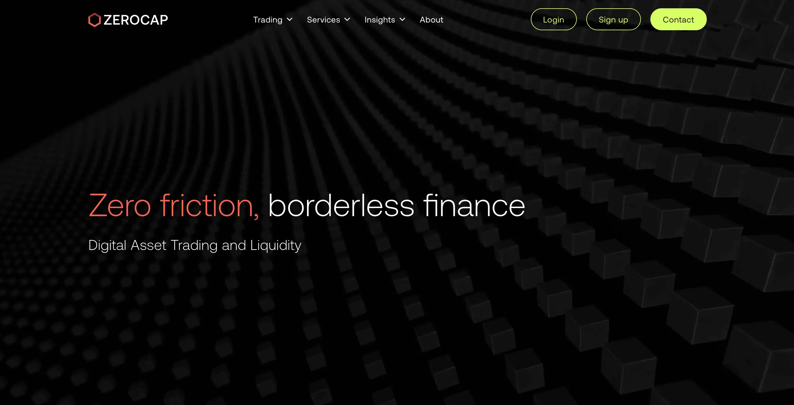 Zerocap website homepage. Source: Zerocap