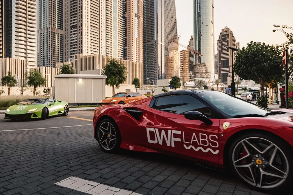 DWF Labs Haus Red Supercar Ferrari at Token2049 Dubai